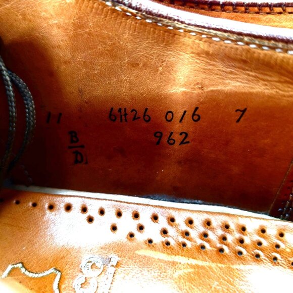 Alden 962 Norwegian Front Blucher Burnished Tan Calf Leather Mens 11 Dress Shoes - Picture 8 of 12